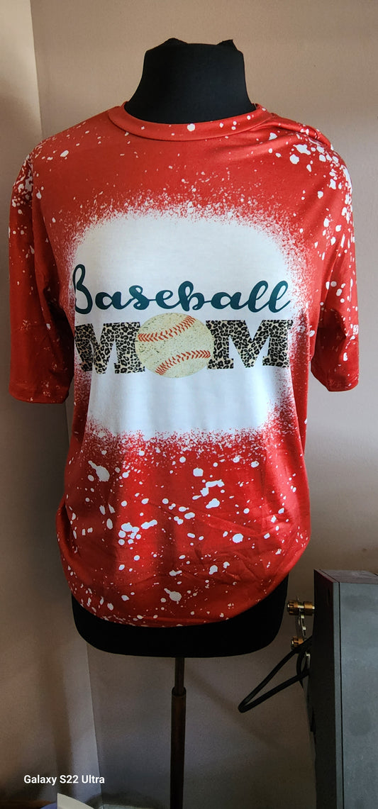Baseball Mom Faux Bleach Sublimation T-Shirt